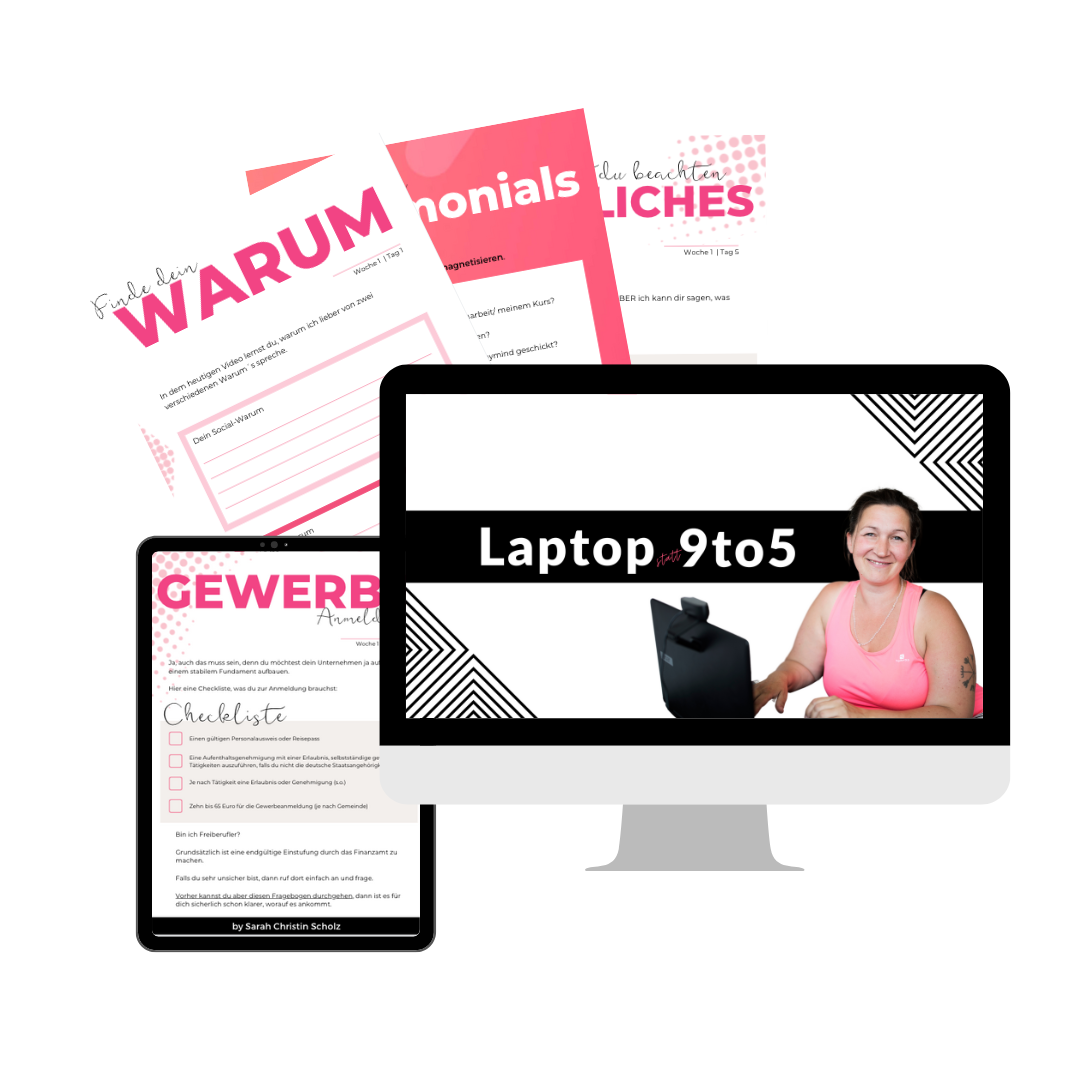 Mock up Laptop statt 9to5 mit Workbook