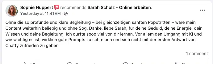 Referenz - Sophie huppert